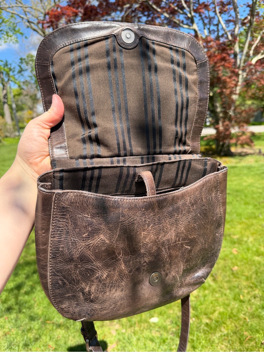Frye Melissa Saddle Bag Brown Leather Crossbody Shoulder Bag Boho Western - Picture 13 of 15